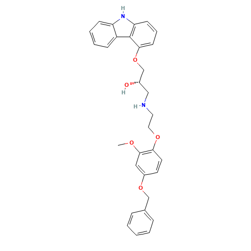 (S)-(-)-4'-Benzyloxyphenyl Carvedilol (CAS: 1217733-91-9) - Chemical Structure and Molecular Formula 