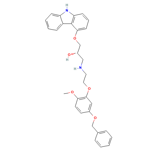 (S)-(-)-5'-Benzyloxyphenyl Carvedilol (CAS: 1217822-96-2) - Chemical Structure and Molecular Formula 