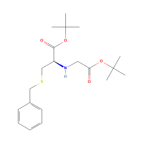 3-Benzylsulfanyl-2-(tert-butoxycarbonylmethyl-amino)-propionic Acid tert-Butyl Ester (CAS: 1331889-60-1) - Chemical Structure and Molecular Formula 