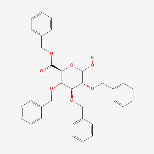Benzyl 2,3,4-Tri-O-benzyl-D-glucuronate (CAS: 53684-90-5) - Chemical Structure and Molecular Formula 
