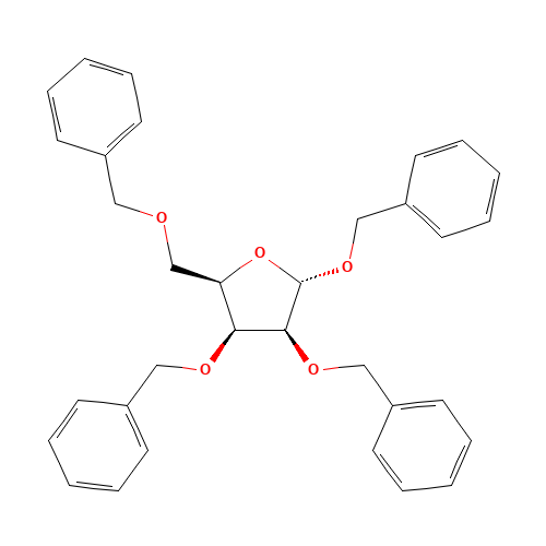 Benzyl 2,3,4-Tri-O-benzyl-a-D-mannopyranoside (CAS: 57783-76-3) - Chemical Structure and Molecular Formula 