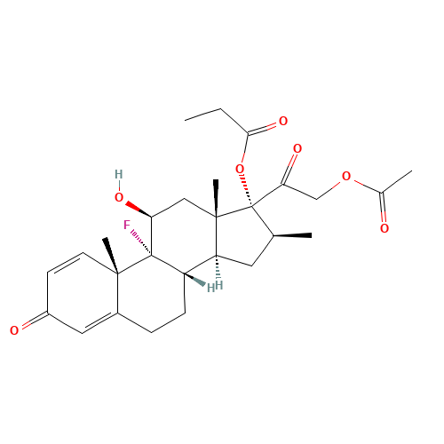 Betamethasone 21-Acetate 17-Propionate (CAS: 5514-81-8) - Chemical Structure and Molecular Formula 