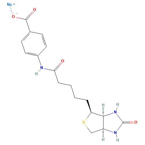 (+)-Biotin 4-Amidobenzoic Acid,Sodium Salt (CAS: 102418-74-6) - Chemical Structure and Molecular Formula 