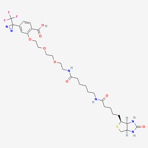 2-[2-[2-[2-[6-(Biotinylaminohexanoyl]aminoethoxy]ethoxy]ethoxy]-4-[3-(trifluoromethyl)-3H-diazirin-3-yl]benzoic Acid (CAS: 207971-23-1) - Chemical Structure and Molecular Formula 