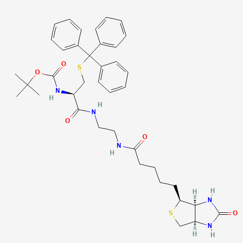 N-Biotinyl-N'-(N-Boc-S-trityl)cysteinyl Ethylenediamine (CAS: 508234-94-4) - Chemical Structure and Molecular Formula 