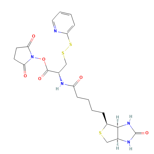 Biotinyl Pyridinyldithio N-Hydroxysuccinimide Alanine Ester (CAS: 1356933-91-9) - Chemical Structure and Molecular Formula 