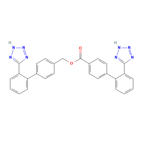 [1,1'-Biphenyl]-2'-tetrazolo-4-carboxylic acid,[1,1'-biphenyl]-2'-tetrazolo-4-ylmethyl ester (Losartan Impurity) (CAS: 1159977-10-2) - Chemical Structure and Molecular Formula 
