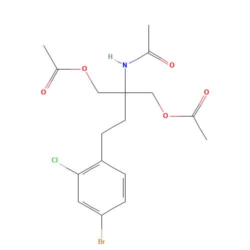 N-[1,1-Bis[(acetyloxy)methyl]-3-(4-bromo-2-chlorophenyl)propyl]acetamide (CAS: 951238-23-6) - Chemical Structure and Molecular Formula 