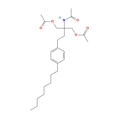 N-[1,1-Bis[(acetyloxy)methyl]-3-(4-octylphenyl)propyl]acetamide (CAS: 162358-09-0) - Chemical Structure and Molecular Formula 