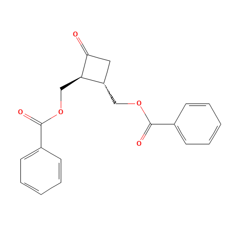 (2S,3S)-2,3-Bis(benzoyloxymethyl)cyclobutanone (CAS: 132294-16-7) - Chemical Structure and Molecular Formula 