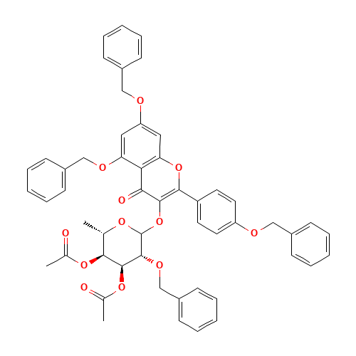 5,7-Bis-(benzyloxy)-a-(4-(benzyloxy)phenyl)-3-[3,4-di-O-acetyl-a-O-acetyl-a-L-rhamnopyranosyloxyl]-4H-chromen-4-one (CAS: 849938-27-8) - Related Chemical Product