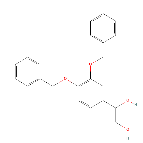 [3,4-Bis(benzyloxy)phenyl]-1,2-ethanediol (CAS: 100434-10-4) - Chemical Structure and Molecular Formula 
