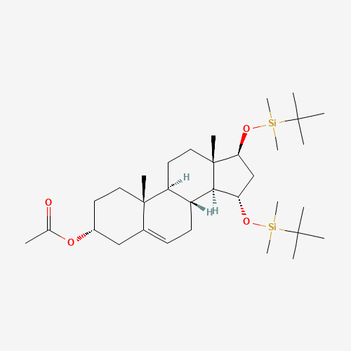 (3b,15a,17b)-15,17-Bis-O-(tert-butyldimethylsilyloxy) Androst-5-en-3-ol 3-O-Acetate (CAS: 65429-24-5) - Chemical Structure and Molecular Formula 