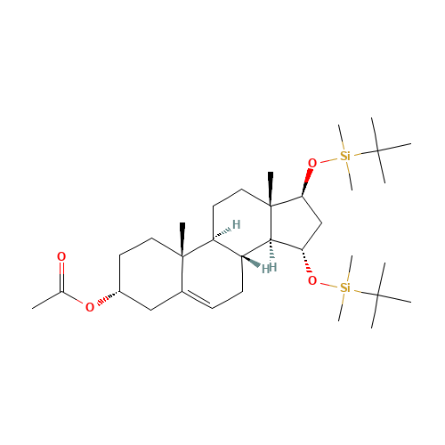 (3b,15a,17b)-15,17-Bis-O-(tert-butyldimethylsilyloxy) Androst-5-en-3-ol 3-O-Acetate (CAS: 65429-24-5) - Chemical Structure and Molecular Formula 