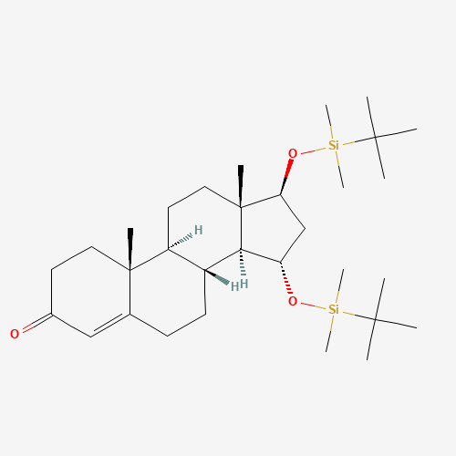 15,17-Bis-O-(tert-butyldimethylsilyl) 15a-Hydroxy Testosterone (CAS: 65429-26-7) - Chemical Structure and Molecular Formula 
