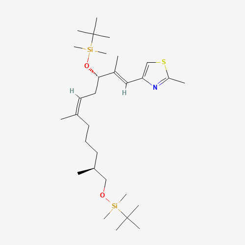4-[(1E,3S,5Z,8R/S,10S)-3,11-Bis-{[tert-butyl(dimethyl)silyl]oxy}-2,6,10-trimethyl-undeca-1,5-dienyl]-2-methyl-1,3-thiazole (CAS: 210690-85-0) - Chemical Structure and Molecular Formula 