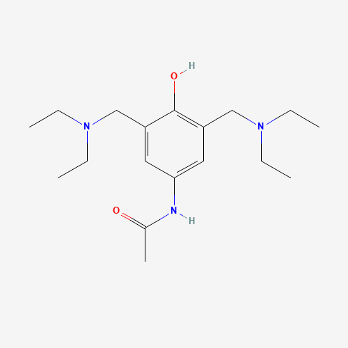 N-[3,5-Bis[(diethylamino)methyl]-4-hydroxyphenyl]acetamide (CAS: 81080-09-3) - Chemical Structure and Molecular Formula 