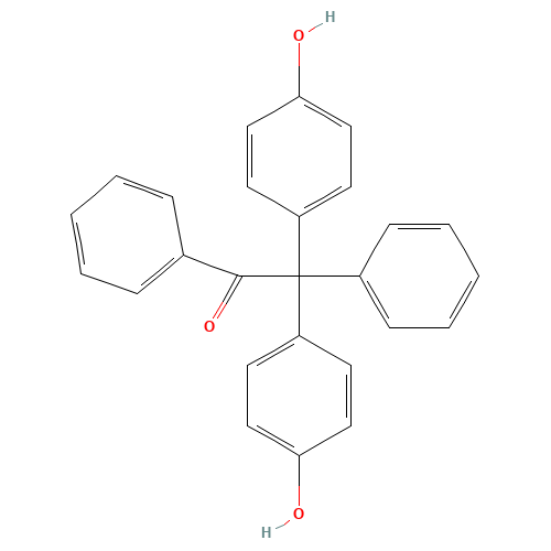 2,2-Bis(4-hydroxyphenyl)-1,2-diphenylethanone (CAS: 23916-51-0) - Chemical Structure and Molecular Formula 