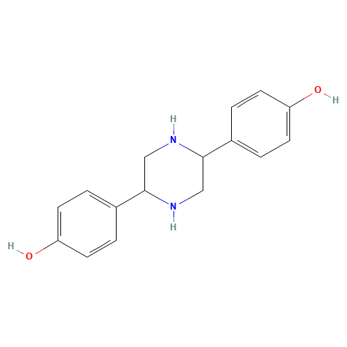2,5-Bis(4-hydroxyphenyl)piperazine Dihydrochloride (CAS: 94572-68-6) - Chemical Structure and Molecular Formula 