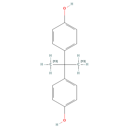 Bisphenol A-13C2 (CAS: 263261-64-9) - Chemical Structure and Molecular Formula 