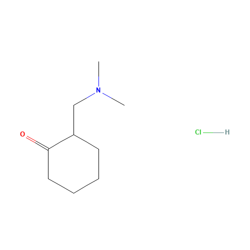 2-(Bismethyl)aminomethylcyclohexanone Hydrochloride (CAS: 42036-65-7) - Chemical Structure and Molecular Formula 