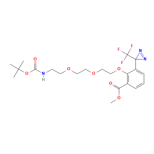 2-[2-[2-(2-t-Boc-aminoethoxy]ethoxy]ethoxy]-4-[3-(trifluoromethyl)-3H-diazirin-3-yl]benzoic Acid Methyl Ester (CAS: 165963-73-5) - Chemical Structure and Molecular Formula 