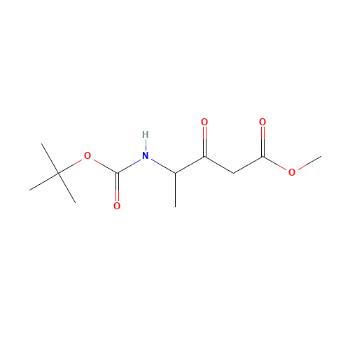4-(N-Boc-amino)-3-oxo-pentanoic Acid Methyl Ester (CAS: 101669-78-7) - Chemical Structure and Molecular Formula 
