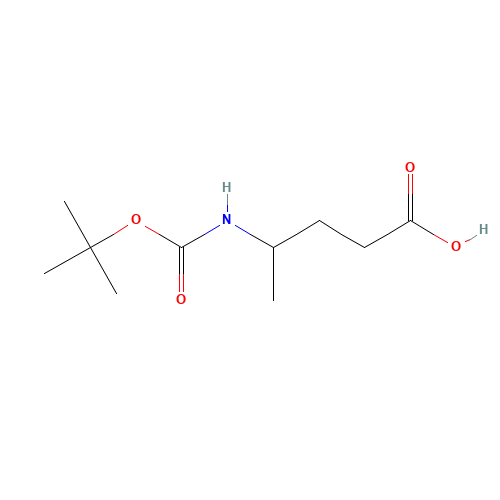 N-Boc-4-aminopentanoic Acid (CAS: 172833-22-6) - Chemical Structure and Molecular Formula 