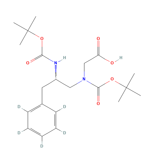 (2S)-N-(2-Boc-amino-3-phenyl-d5-propyl) Boc-glycine (CAS: 1217601-60-9) - Chemical Structure and Molecular Formula 