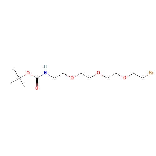 1-Boc-amino-3,6,9-trioxaundecanyl-11-bromide (CAS: 1076199-21-7) - Chemical Structure and Molecular Formula 