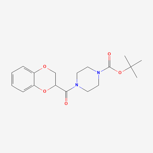 4-Boc-1-(1,4-benzodioxan-2-ylcarbonyl)piperazine (CAS: 1076199-22-8) - Chemical Structure and Molecular Formula 