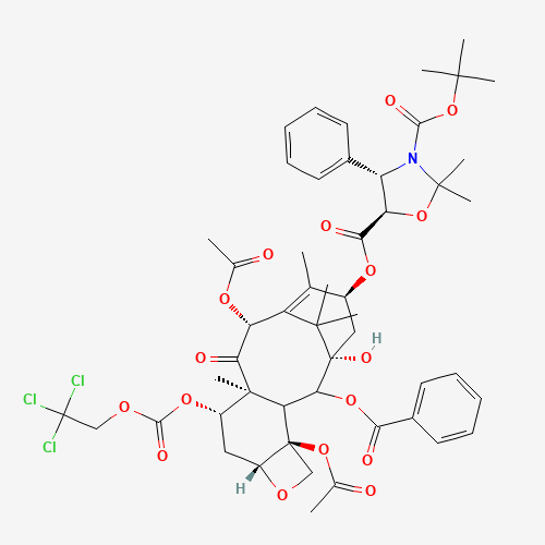 13-{[(3-t-Boc)-2,2-dimethyl-4S-phenyl-1,3-oxazolidin-5R-yl]formyl}-7-O-(2,2,2-trichloroethyl)oxy]carbonyl) Baccatin III (CAS: 143527-73-5) - Related Chemical Product