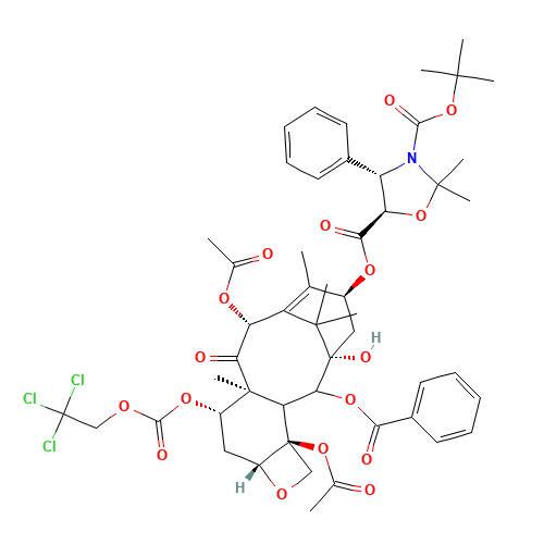 13-{[(3-t-Boc)-2,2-dimethyl-4S-phenyl-1,3-oxazolidin-5R-yl]formyl}-7-O-(2,2,2-trichloroethyl)oxy]carbonyl) Baccatin III (CAS: 143527-73-5) - Related Chemical Product