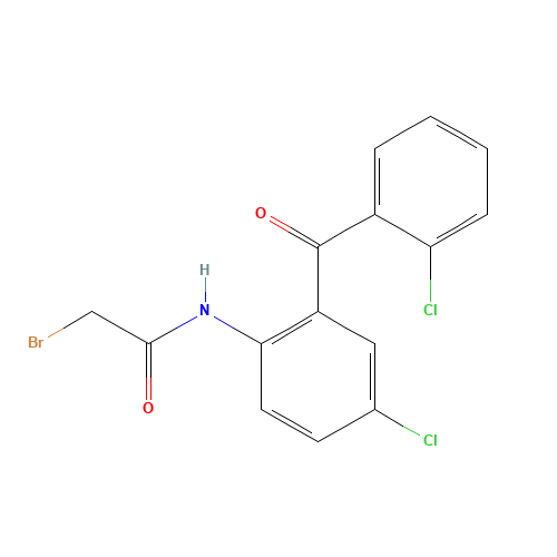 2-Bromo-acetamide-2',5-dichlorobenzophenone (CAS: 5504-92-7) - Chemical Structure and Molecular Formula 