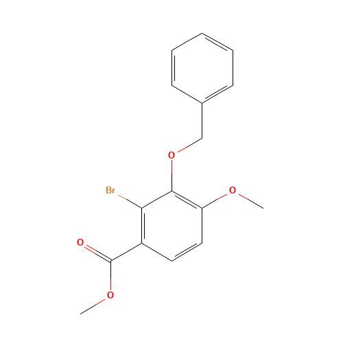 2-Bromo-3-benzyloxy-4-methoxybenzoic Acid Methyl Ester (CAS: 135586-19-5) - Chemical Structure and Molecular Formula 
