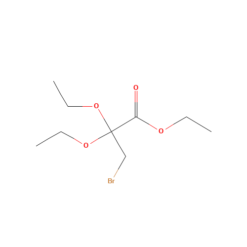 3-Bromo-2,2-diethoxy-propanoic Acid Ethyl Ester (CAS: 79172-42-2) - Chemical Structure and Molecular Formula 