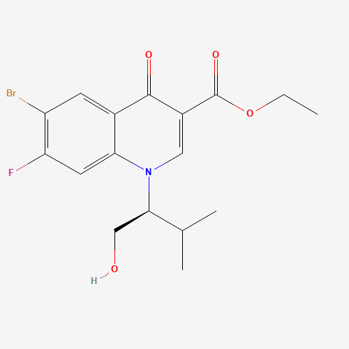 6-Bromo-1,4-dihydro-7-fluoro-1-[(1S)-1-(hydroxymethyl)-2-methylpropyl]-4-oxo-3-quinolinecarboxylic Acid Ethyl Ester (CAS: 934161-50-9) - Related Chemical Product
