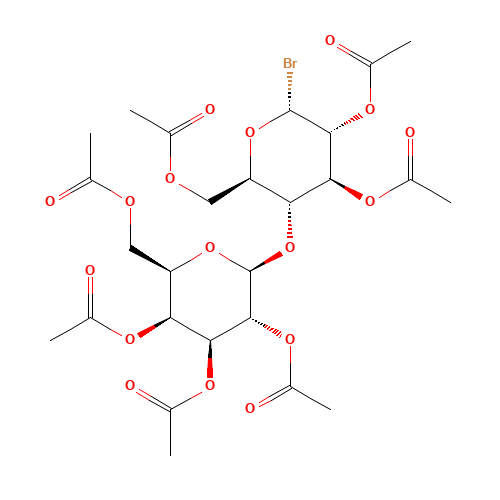 Bromo Heptaacetyl-D-lactoside,Stabilized with 4%Calcium Carbonate (CAS: 4753-07-5) - Chemical Structure and Molecular Formula 