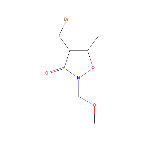 4-Bromomethyl-2-methoxymethyl-5-methylisoxazolin-3-one (CAS: 153201-10-6) - Chemical Structure and Molecular Formula 