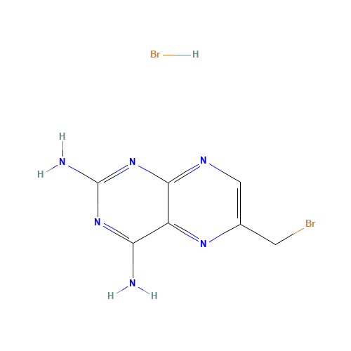 6-(Bromomethyl)-2,4-pteridinediamine Hydrobromide (Technical Grade) (CAS: 52853-40-4) - Chemical Structure and Molecular Formula 