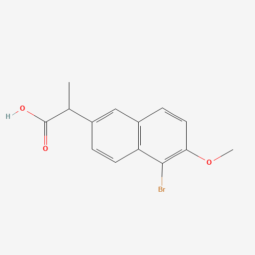 rac-5-Bromo Naproxen (CAS: 27655-95-4) - Chemical Structure and Molecular Formula 