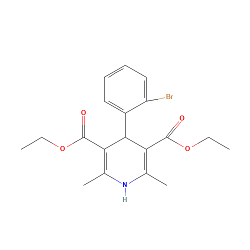 4-(2-Bromophenyl)-2,6-dimethyl-3,5-pyridinedicarboxylic Acid Diethyl Ester (CAS: 861927-02-8) - Chemical Structure and Molecular Formula 