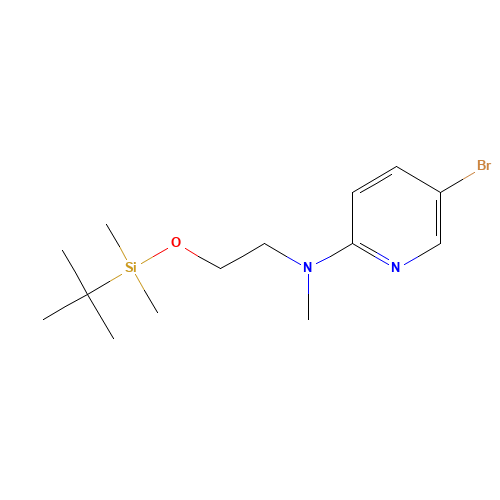 (5-Bromopyridin-2-yl)[2-(tert-butyldimethylsilyloxy)ethyl]methylamine (CAS: 326496-01-9) - Chemical Structure and Molecular Formula 