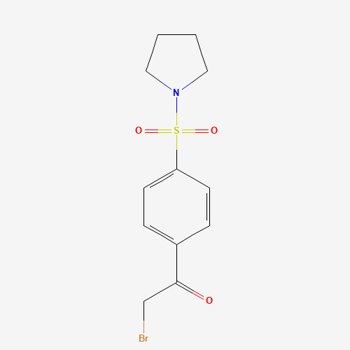 2-Bromo-1-[4-(1-pyrrolidinylsulfonyl)phenyl] ethanone (CAS: 58722-38-6) - Chemical Structure and Molecular Formula 
