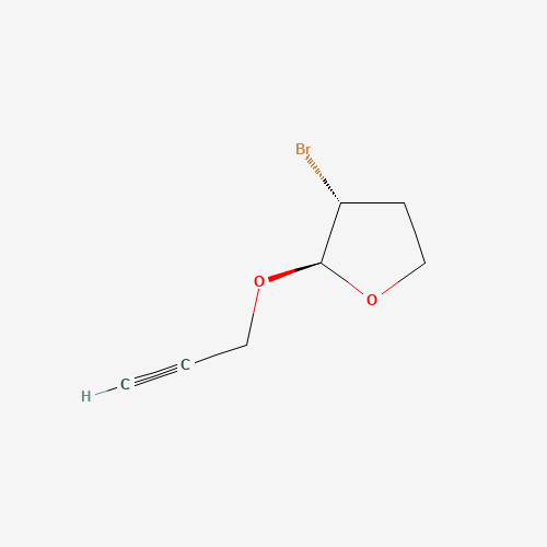 (+/-)-trans-3-Bromotetrahydro-2-(2-propynyloxy)-furan (CAS: 109789-15-3) - Chemical Structure and Molecular Formula 