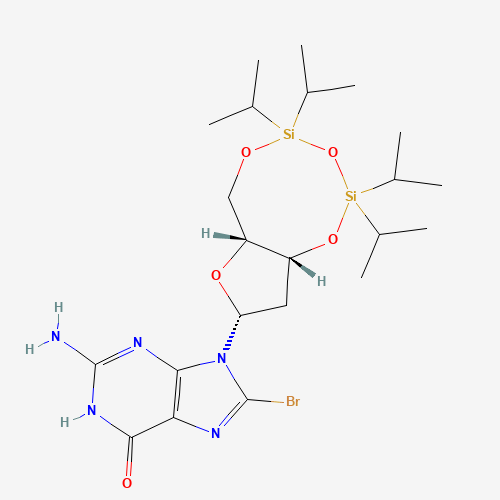 8-Bromo-N9-[3',5'-O-(1,1,3,3-tetrakis(isopropyl)-1,3-disiloxanediyl)-b-D-2'-deoxyribofuranosyl]guanine (CAS: 769141-88-0) - Related Chemical Product