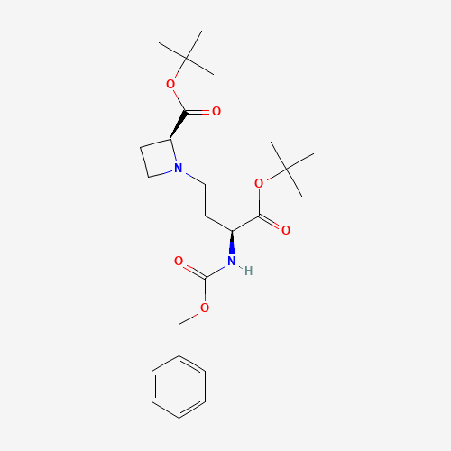 (2S,3'S)-N-[3-t-Butoxycarbonyl-3-benzyloxycarbonylamino-propyl]]azetidine-2-carboxylic Acid,t-Butyl Ester (CAS: 1235453-07-2) - Chemical Structure and Molecular Formula 