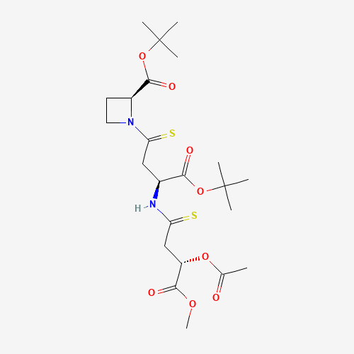 (2S,3S,3''S)-N-[3-(3-Acetoxy-3-methoxycarbonylpropanamido)-3-tert-butoxythiocarbonylpropanoyl]azetidine-2-thiocarboxylic Acid tert-Butyl Ester (CAS: 201283-57-0) - Chemical Structure and Molecular Formula 