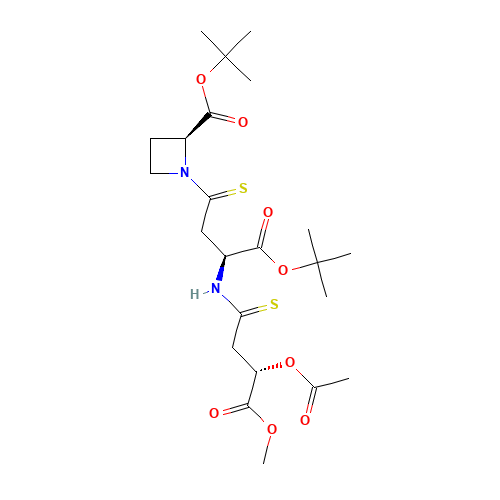 (2S,3S,3''S)-N-[3-(3-Acetoxy-3-methoxycarbonylpropanamido)-3-tert-butoxythiocarbonylpropanoyl]azetidine-2-thiocarboxylic Acid tert-Butyl Ester (CAS: 201283-57-0) - Related Chemical Product