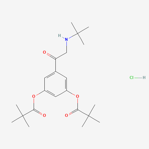 2-tert-Butylamino-3',5'-dipivaloxyacetophenone,Hydrochloride Salt (CAS: 406919-51-5) - Chemical Structure and Molecular Formula 